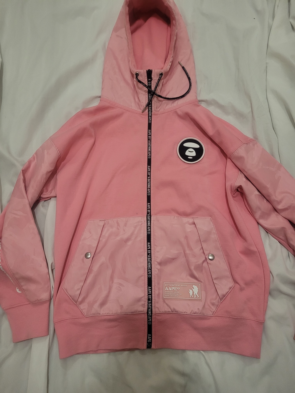Aape By A Bathing Ape Pink Zip-Up Hoodie